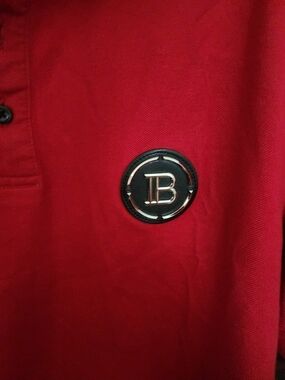Balmain Red Polo with Round 'B' Logo Patch. Price Is Firm.